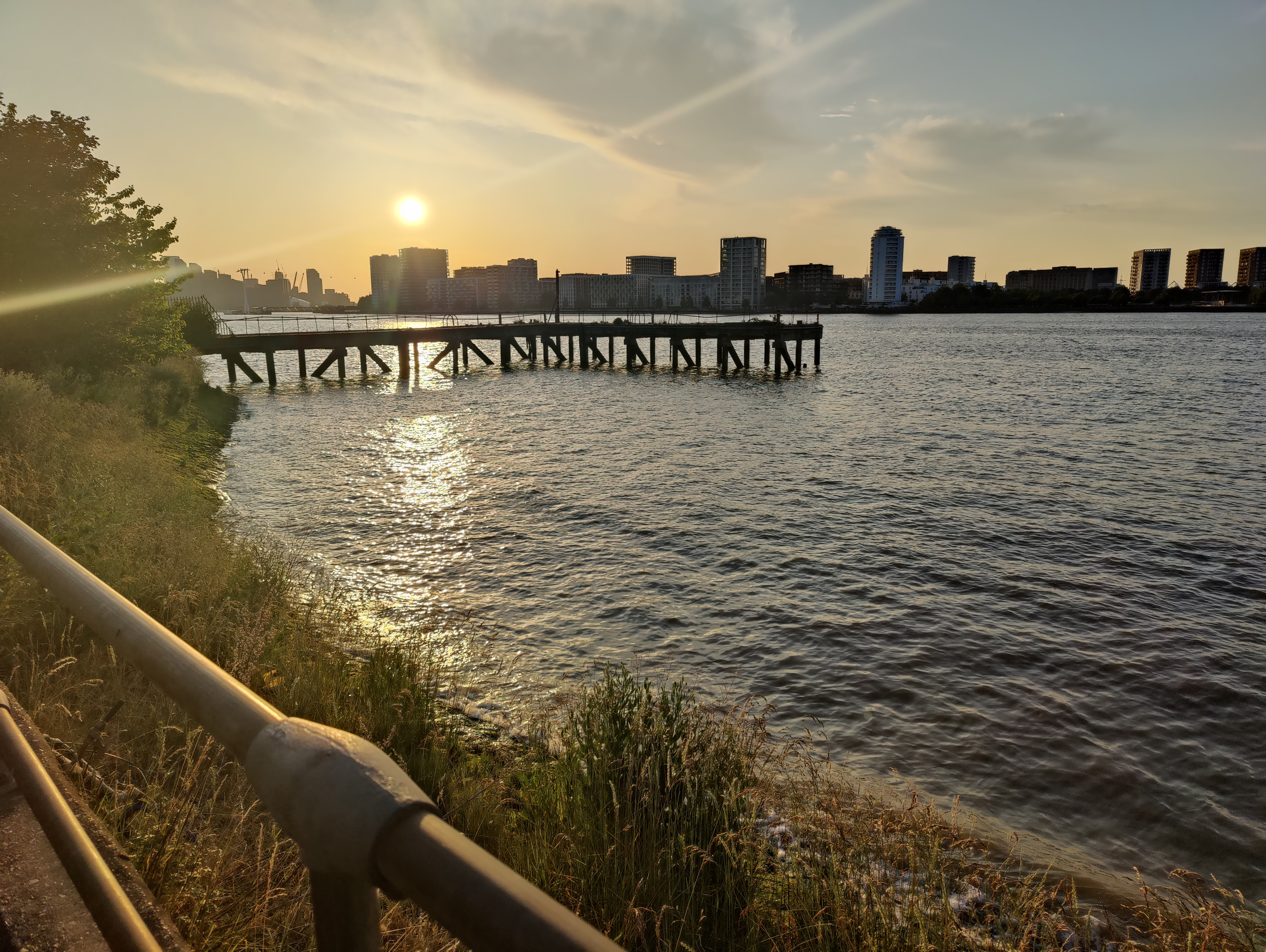 Thames Path Charlton Riverside at golden hour